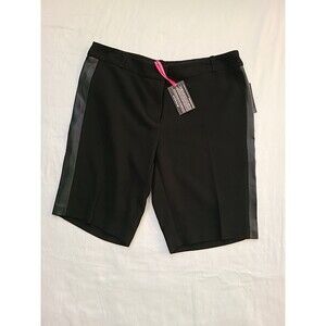 I Heart RONSON  Collection VEGAN LEATHER TRIM Shorts Womens  Black SZ 12